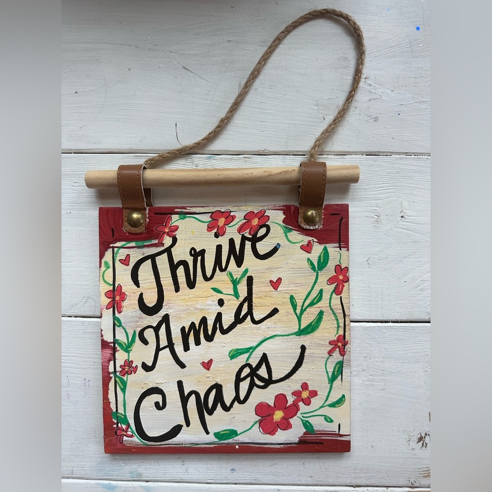 Handcrafted Floral Wall Art - Red and Green